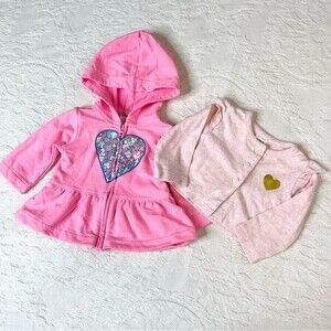 Carter’s Baby Girl 3 Month Sweater Sweatshirt Bundle Pink Cotton Spring Set